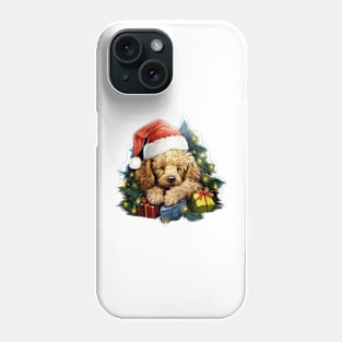 Lazy Poodle Dog at Christmas Phone Case