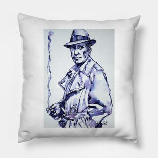 HUMPHREY BOGART watercolor and ink portrait Pillow