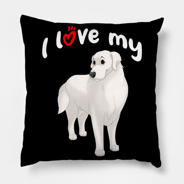 I Love My Great Pyrenees Dog Pillow by millersye