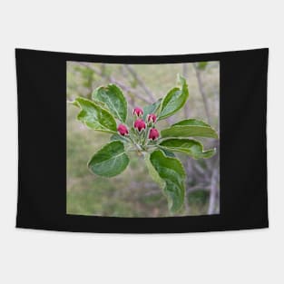 Red Tree Blossoms Tapestry