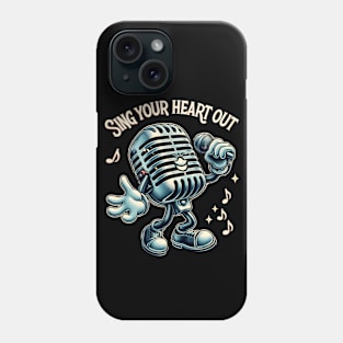 audio mic sing your heart out Phone Case