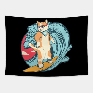 Cat surfing Tapestry