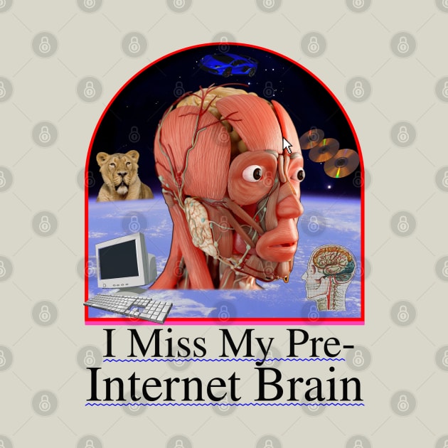 I Miss My Pre-Internet Brain - 90's Y2K School Textbook Design by blueversion