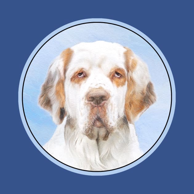 Clumber Spaniel Painting - Cute Original Dog Art by Alpen Designs