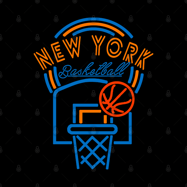 Neon New York Basketball by MulletHappens