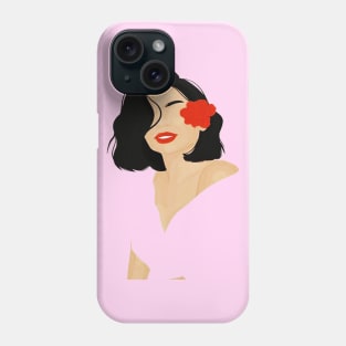 Lady with Red Flower Phone Case