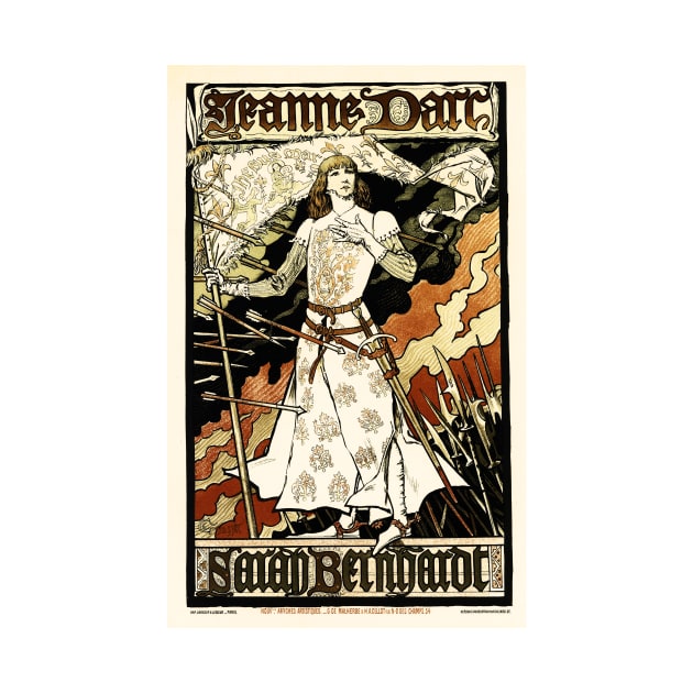 SARAH BERNHARDT JEAN D ARC Theater Poster by Artist Eugene Grasset by vintageposters