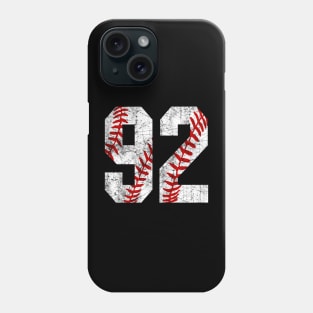 Vintage #92 Baseball Laces Baseball Mom Jersey Love Baseball Phone Case