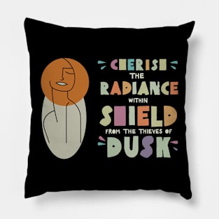 Smile's Sentinel: Embracing Radiant Resilience Pillow