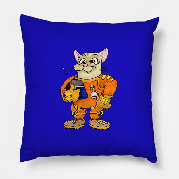 Catstronaut Pillow by brightredrocket