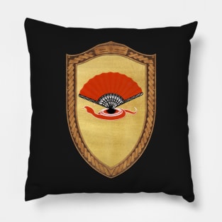 The Fans (Shield Copper Celtic Rope on wood) Pillow