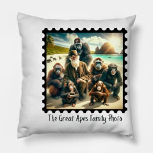 The Great Apes Family Photo III Pillow