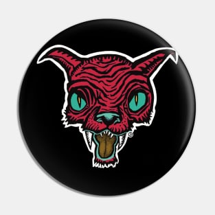 Red Bad Cat Pin