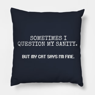 Sometimes I question my sanity. Pillow