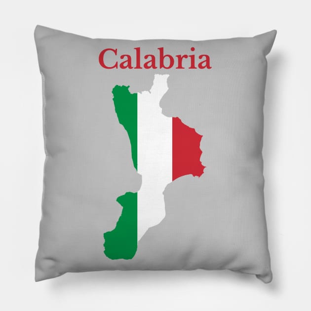 Calabria Flag Map, Italy, Italian Region. Pillow by maro_00