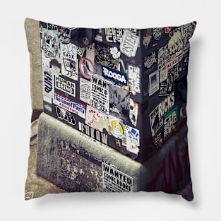 Urban Street Stickers NYC Art Pillow