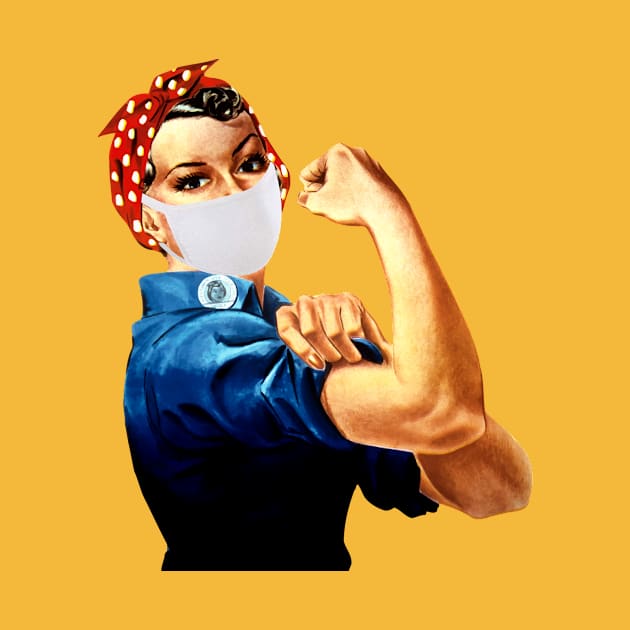 Rosie the Riveter with a Face Mask by Voices of Labor