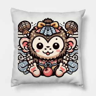 Kawaii Monkey King with a big Eyes Pillow