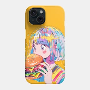 Burger Lover Girl Original Illustration art graphic T-Shirt Phone Case