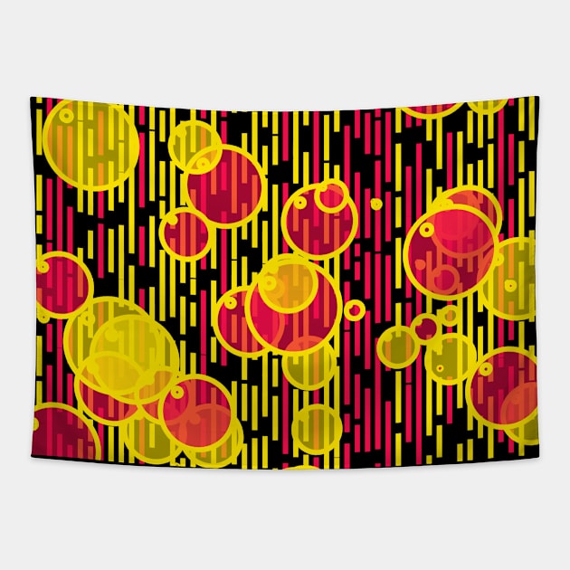 Bubbles and lines Tapestry by Gaspar Avila