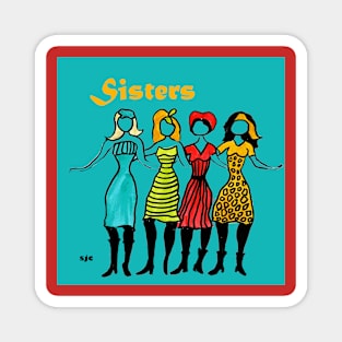 Four Sisters in Turquoise Magnet