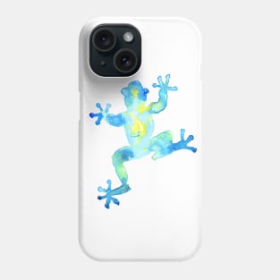 Blue Watercolor Frog Phone Case