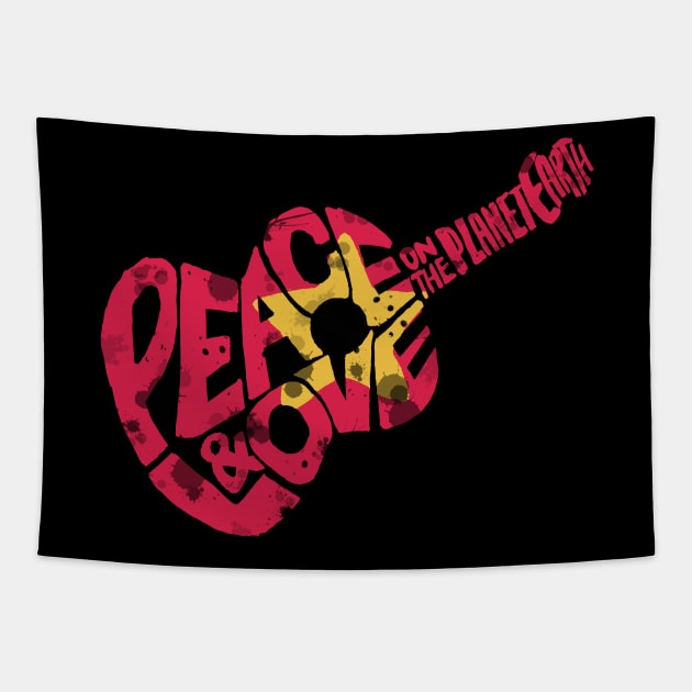 Peace and Love on the planet earth Tapestry by Haptica