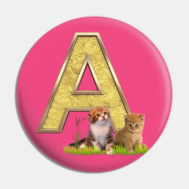 Birthday-Capital Monogram -letter A Pin by Just Kidding by Nadine May