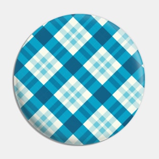 Blue and White Modern Checkered Pin