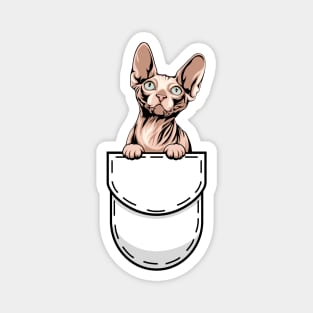 Funny Sphynx Pocket Cat Magnet