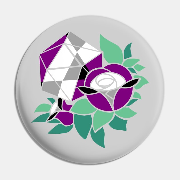 Pretty Poly Rose Aegosexual Pride Pin by thedicegoddess