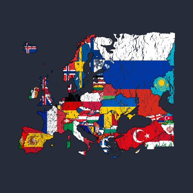 Europe Map with Flags by vladocar