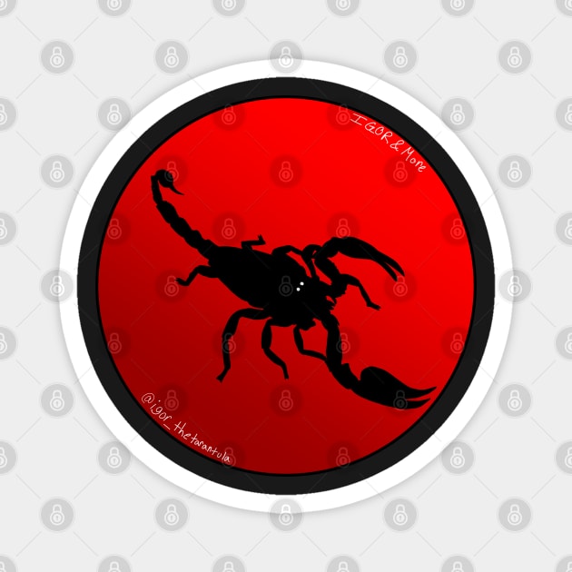 Scorpion Red Gradient Magnet by IgorAndMore