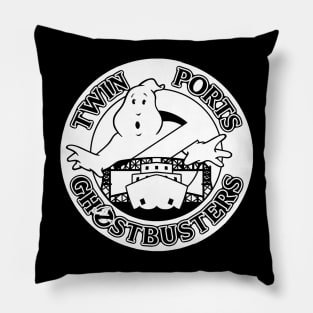 Twin Ports Ghostbusters Logo Black & White Pillow