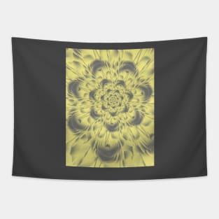 Yellow Floral Fractal Tapestry