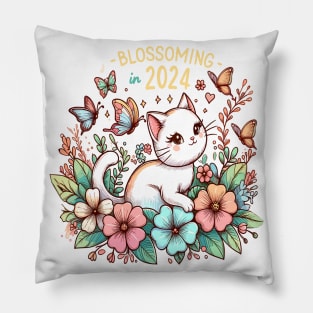 Cat Blossoming Pillow