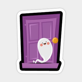 Halloween Ghost In front Door Magnet