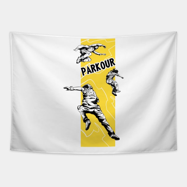 Parkour Tapestry by vanpaul54