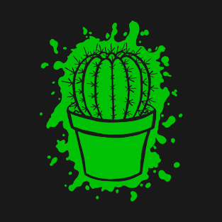 Barrel Cactus - Splatter Cut Out Green T-Shirt