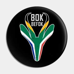 Bokbefok Springbok Face South Africa Flag Pin