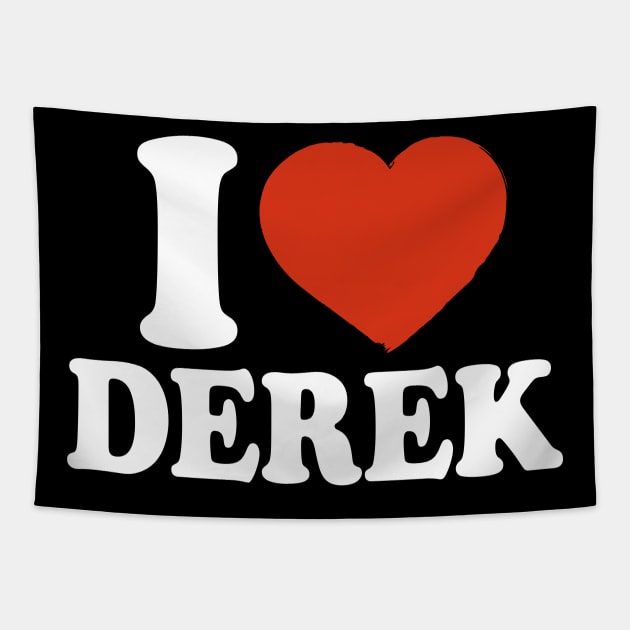 I Love Derek Tapestry by Saulene