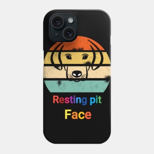 Vintage resting pit face dog Phone Case