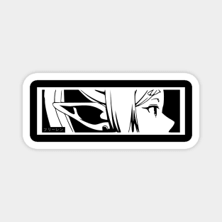 Frieren Side View Face Minimalist - Sousou no Frieren or Frieren Beyond Journey's End Anime and Manga - Black and White Elf Girl Characters - February Winter 2024 D9 SNF-158 Magnet