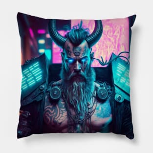 Viking Cyberpunk Pillow