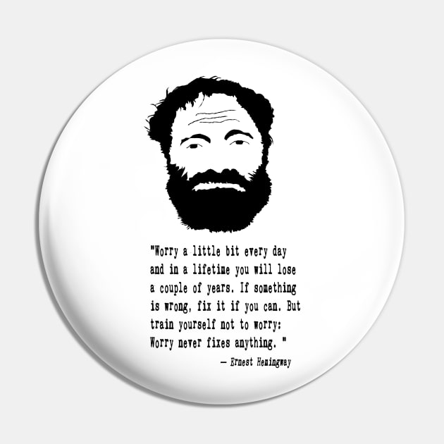 Ernest Hemingway Pin by PoetandChef