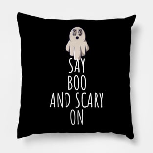 Say boo and scary on Pillow