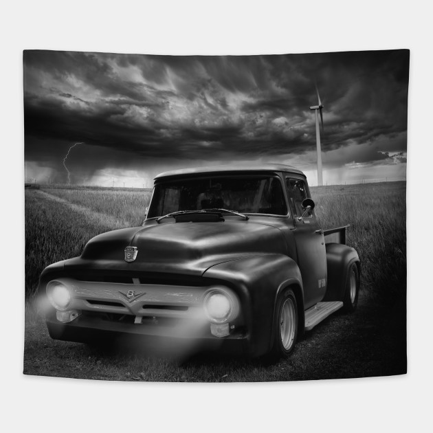 1956 Ford F 100 Black White