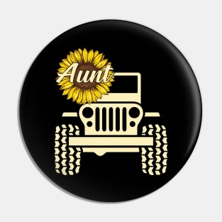 Jeep Sunflower Jeep Aunt Jeep Women Pin