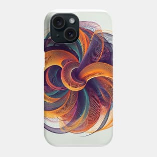 Psychedelic looking abstract illustration of geometric swirls Phone Case