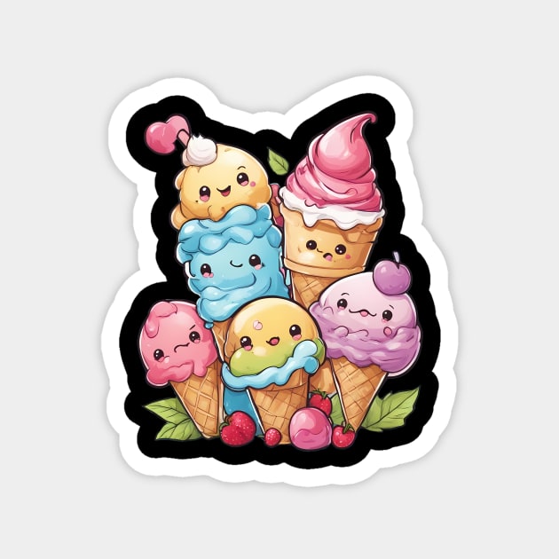 Kawaii Ice Cream Magnet by animegirlnft